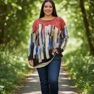 Multicolor Long Sleeve Women's Top